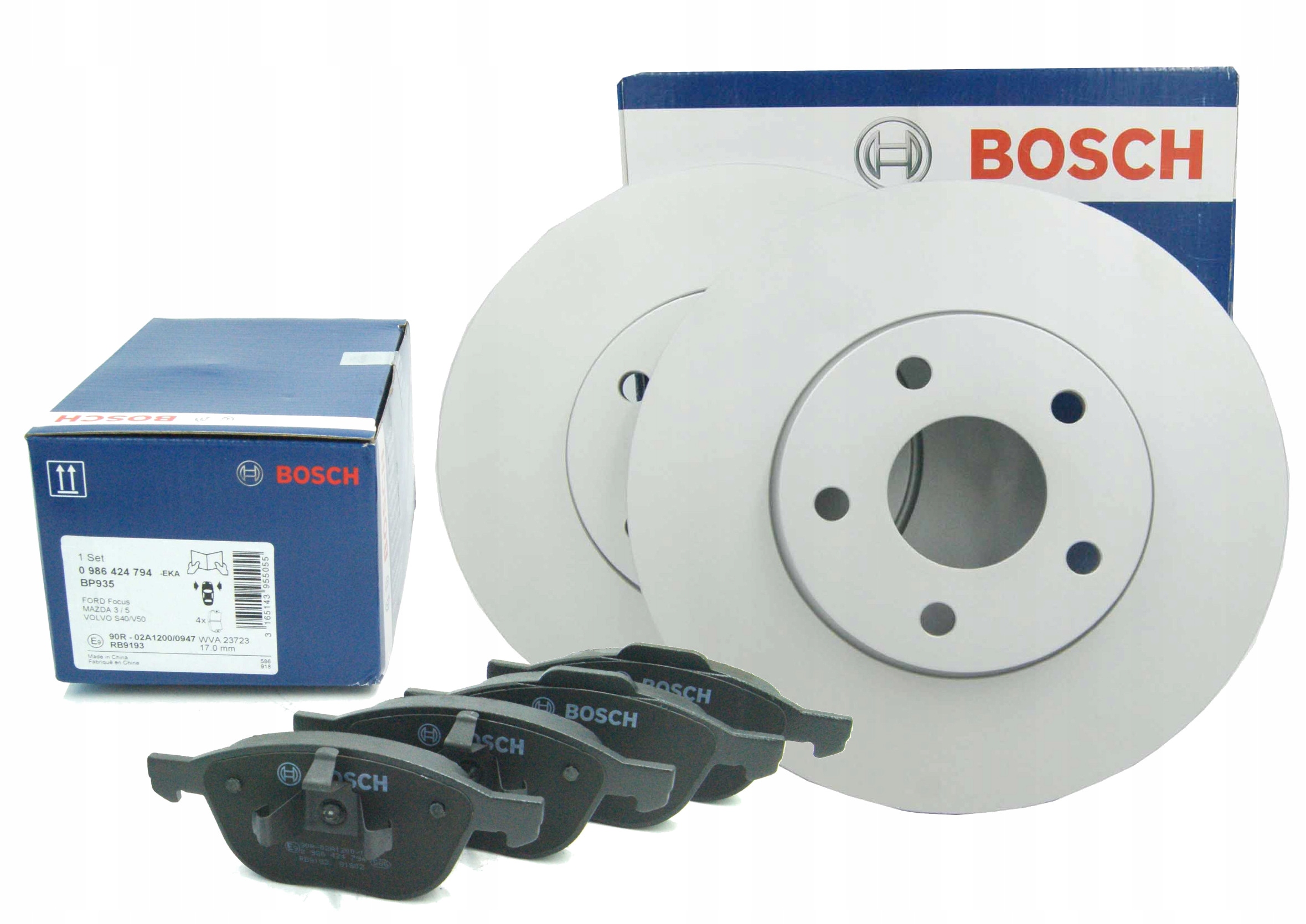 BOSCH ДИСКИ + КОЛОДКИ ПЕРЕДНІ ДЛЯ FORD FOCUS MK2 MK3