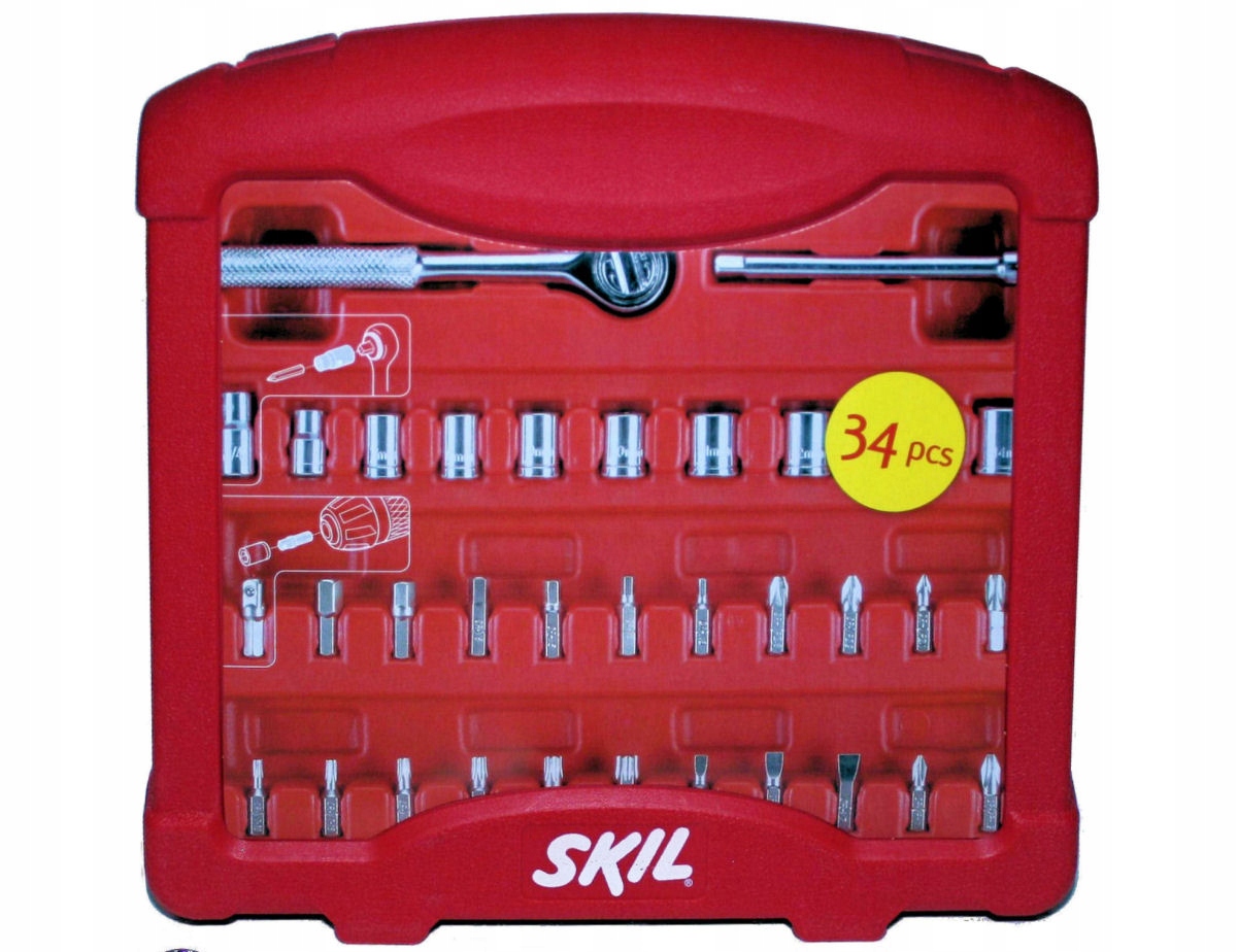ZESTAW 33 końcówek + grzechotka SKIL w walizce Marka Skil
