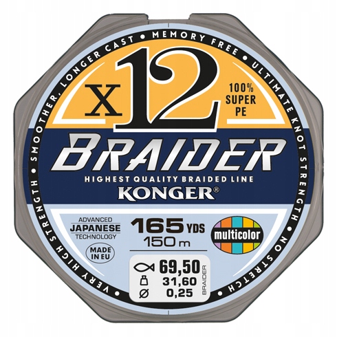 

Konger 250147014 Plecionka Braider X12 MC 0,14/150