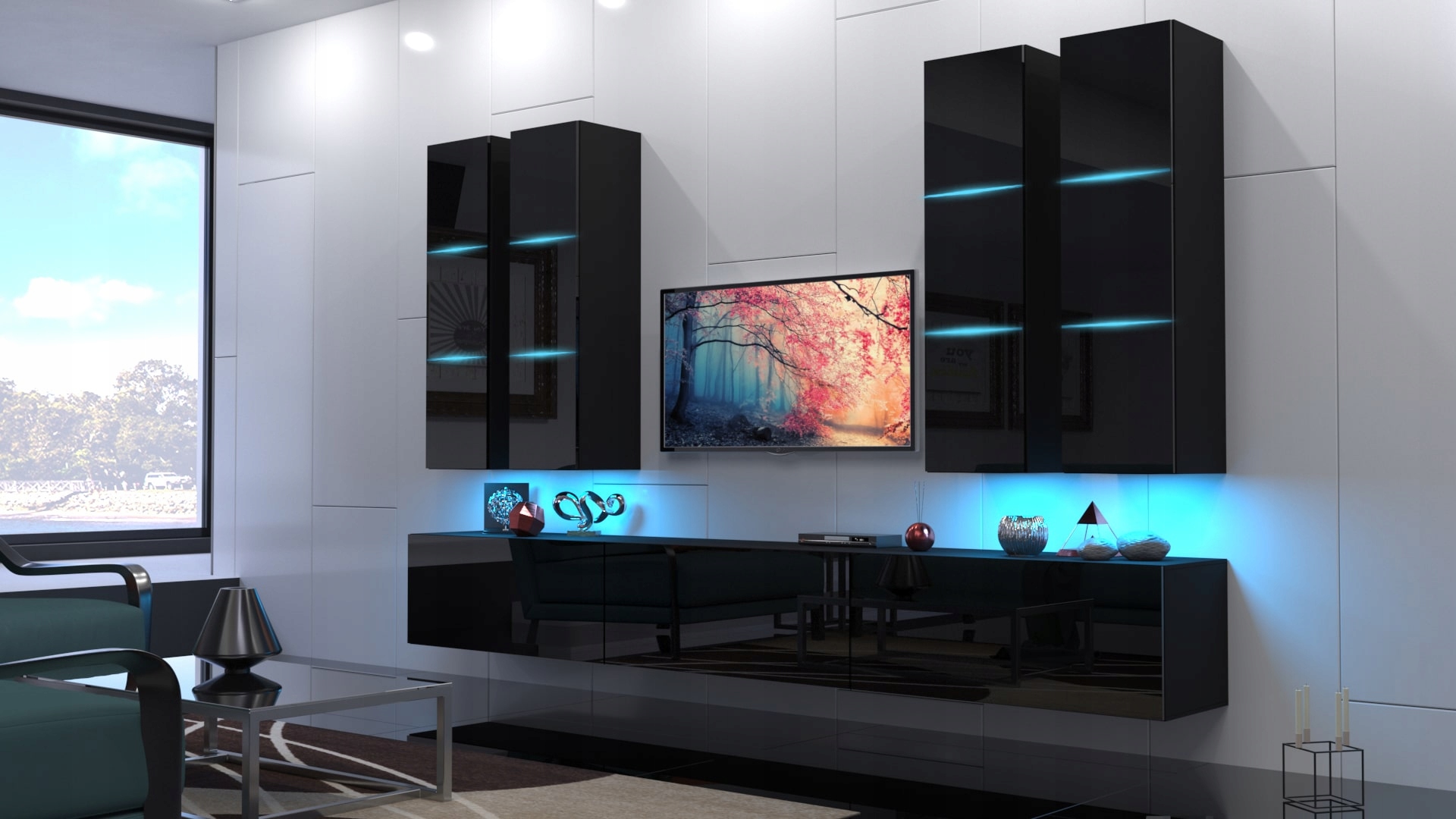 Meblościanka Zestaw Meble Ścianka Salon RTV N40 EAN (GTIN) 8315649014465