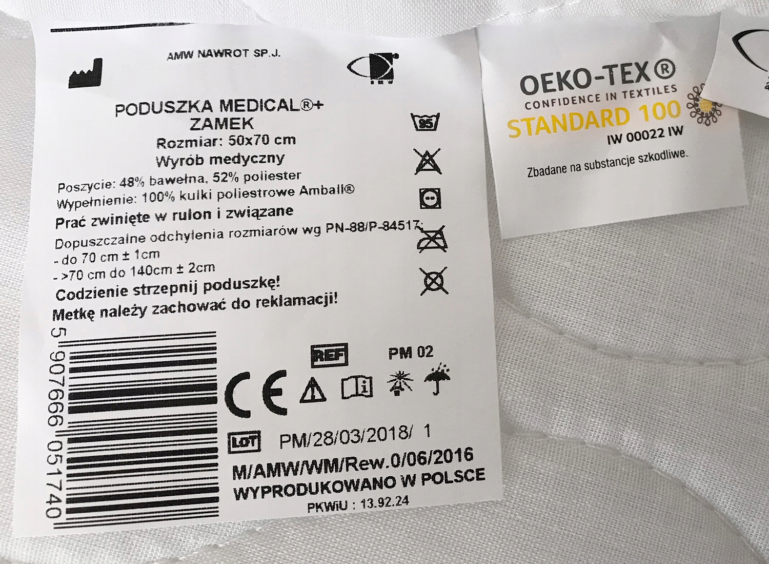 PODUSZKA + KOŁDRA 120x160 antyalergiczna 160x120 WYGODNY ZESTAW KOMPLET Szerokość produktu 120 cm