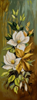 Výšivka křížová sada kanva+mulina+vzor, složení květin (7290) 30x80cm