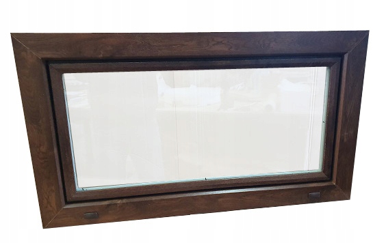 OKNO 900 x 400 PIWNICZNE GARAŻOWE ORZECH