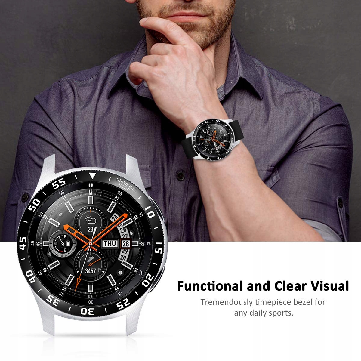 Ring Bezel Samsung Gear S3 BLACK Materiał metal