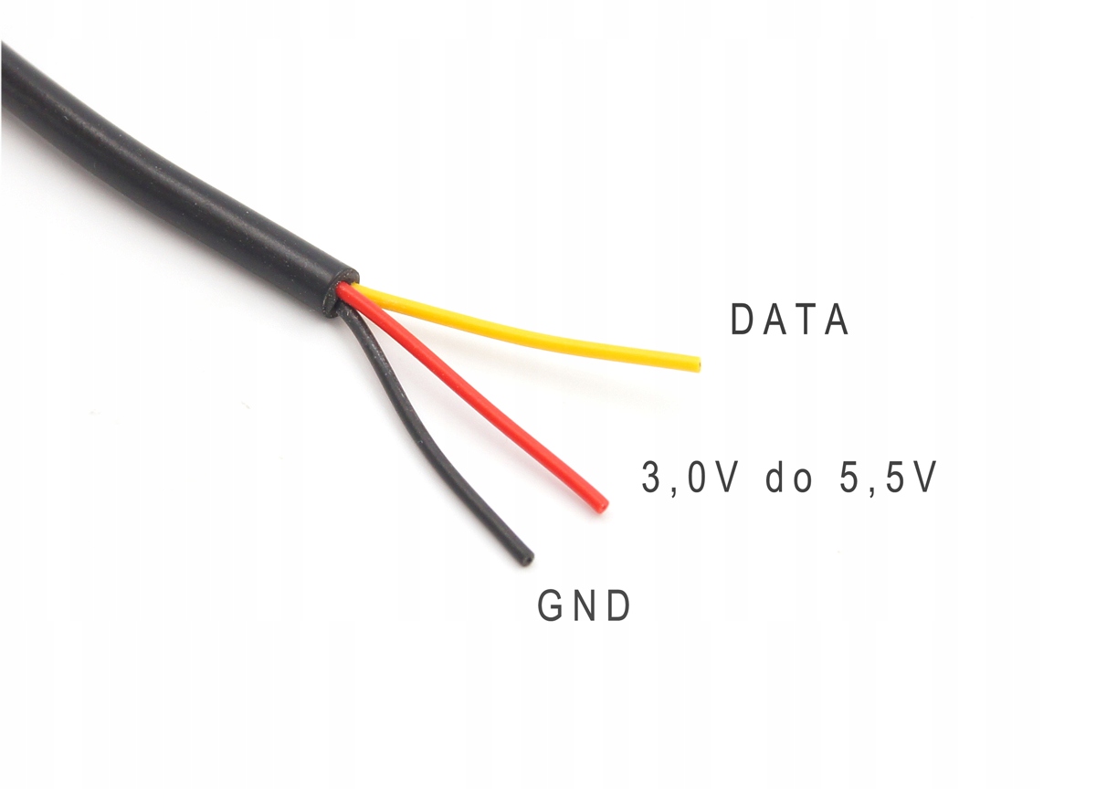 DS18B20 Cyfrowy Wodoodprony Hermetyczny czujnik temperatury 1-Wire - 2m Producent Inna