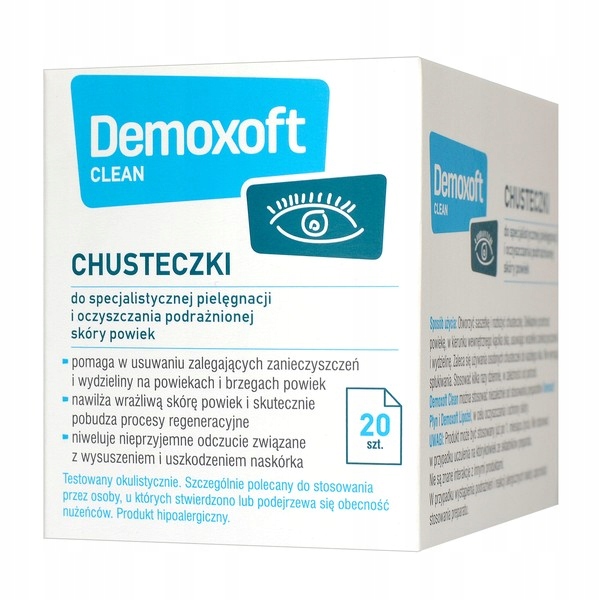 

Demoxoft Clean 20szt. chusteczki do skóry powiek