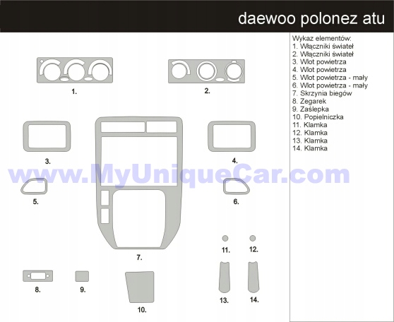 POLONEZ ATU PLUS OKLEINA KOKPITU PANEL OKLEINY Width 40 cm