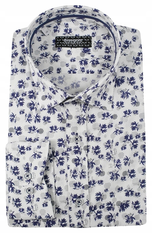 Bavlněná košile-GRZEGORZ Pánská Móda- 43/176-182