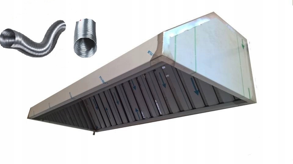 Gastronomická digestoř 180x70x40 Filtry Trubka Nová