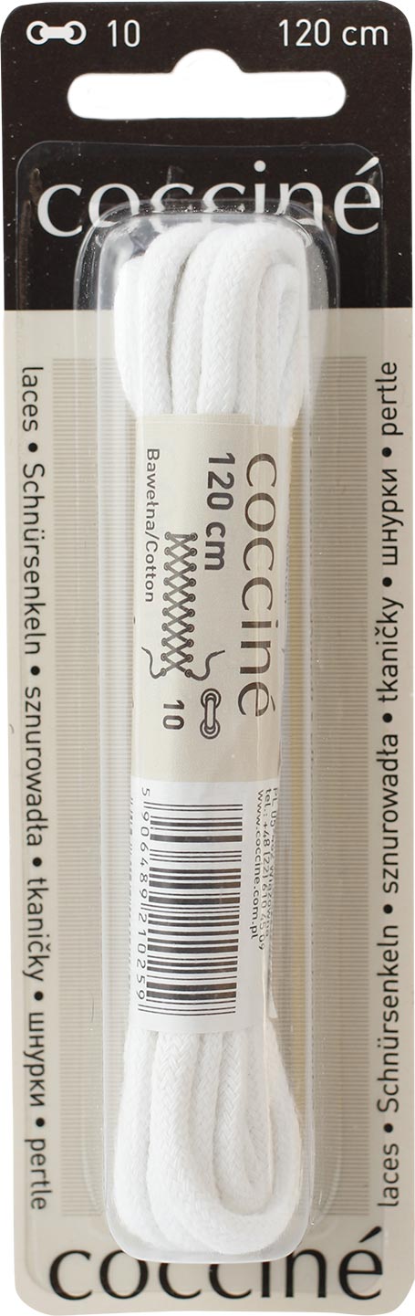 

Sznurowadła blistrowane 120cm 3mm- Białe Coccine