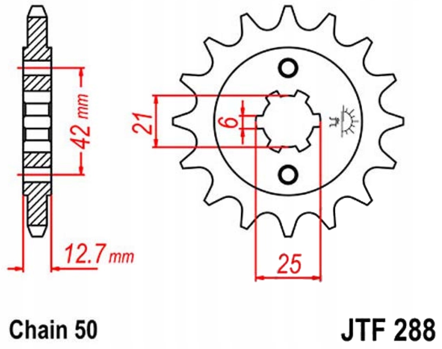 Přední ozubené kolo Jt F288 15-18 Honda Cb 750 F