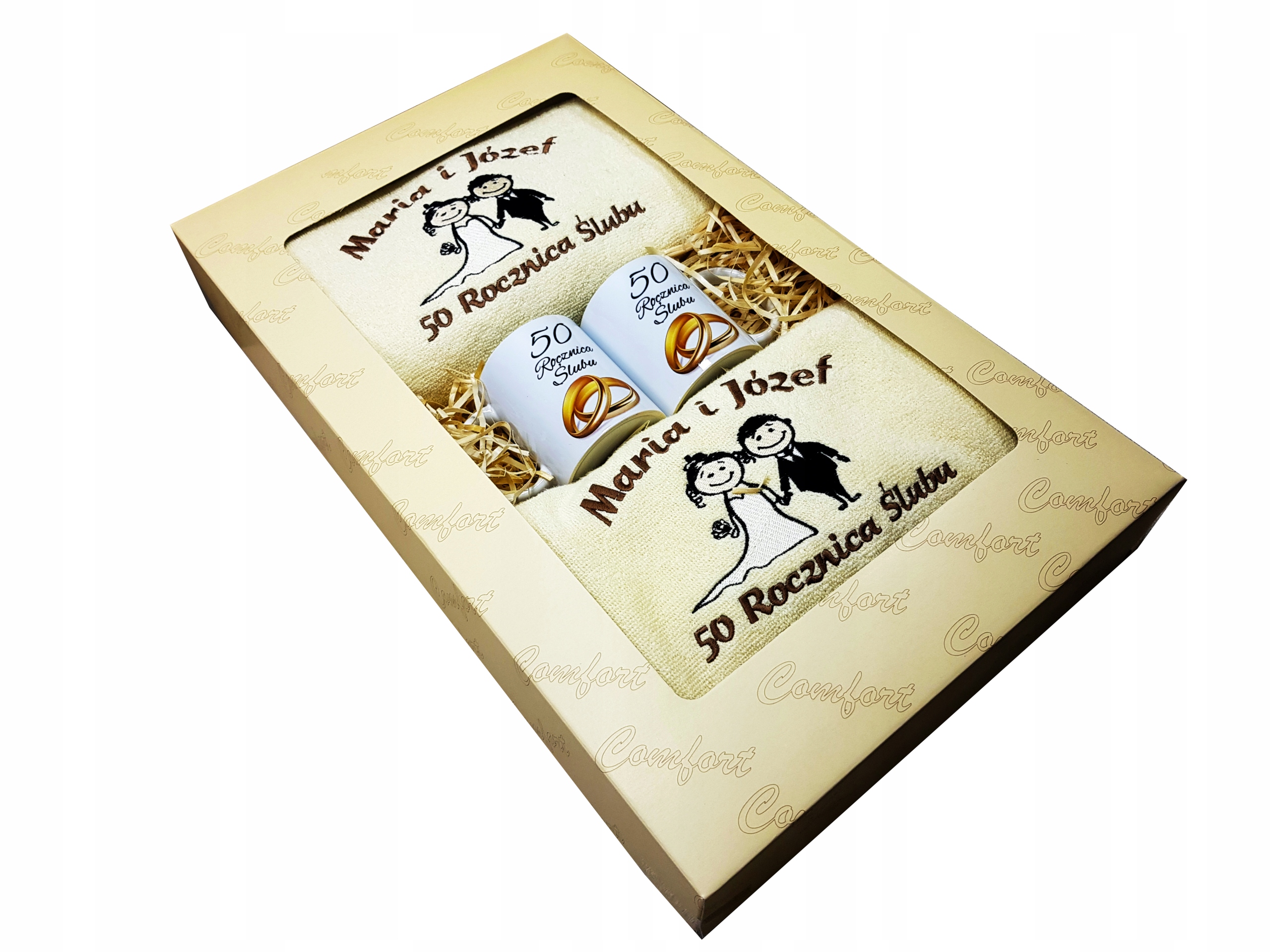 

Ręczniki z haftem kubki, Ślub Rocznica