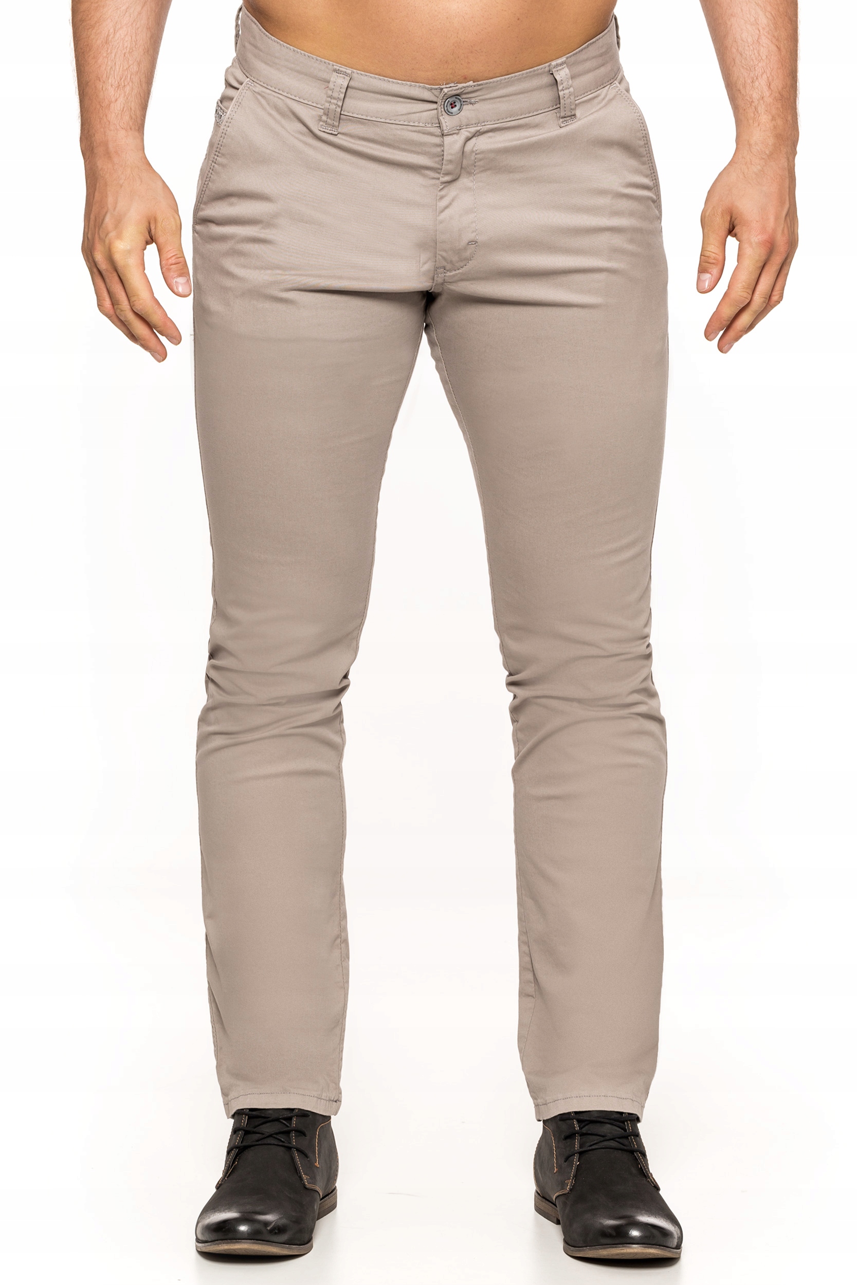 SPODNIE MĘSKIE CHINOS VANKEL JEANS 073 - 96cm/L32 Wzór dominujący bez wzoru