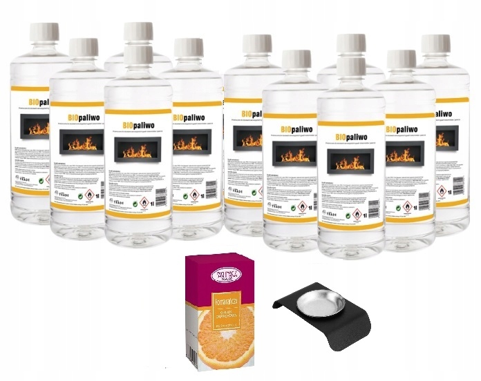 zestaw BIOPALIWO bioetanol 11L + pojemnik olejek pomarańcza