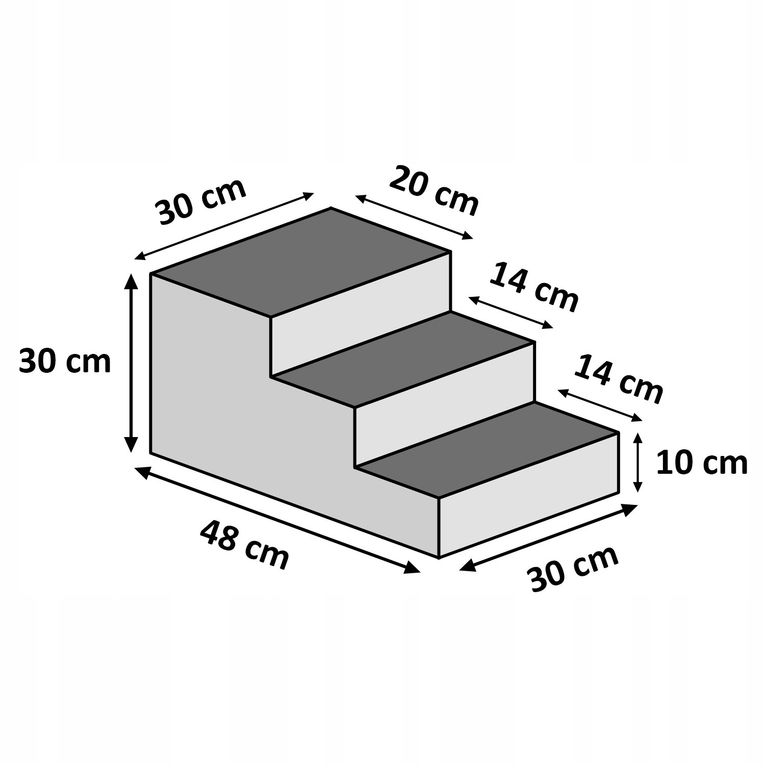 SCHODY SCHODY PRE MAČKU PSA 30 CM PODESTAŽKA ŠEDÁ Farba sivá