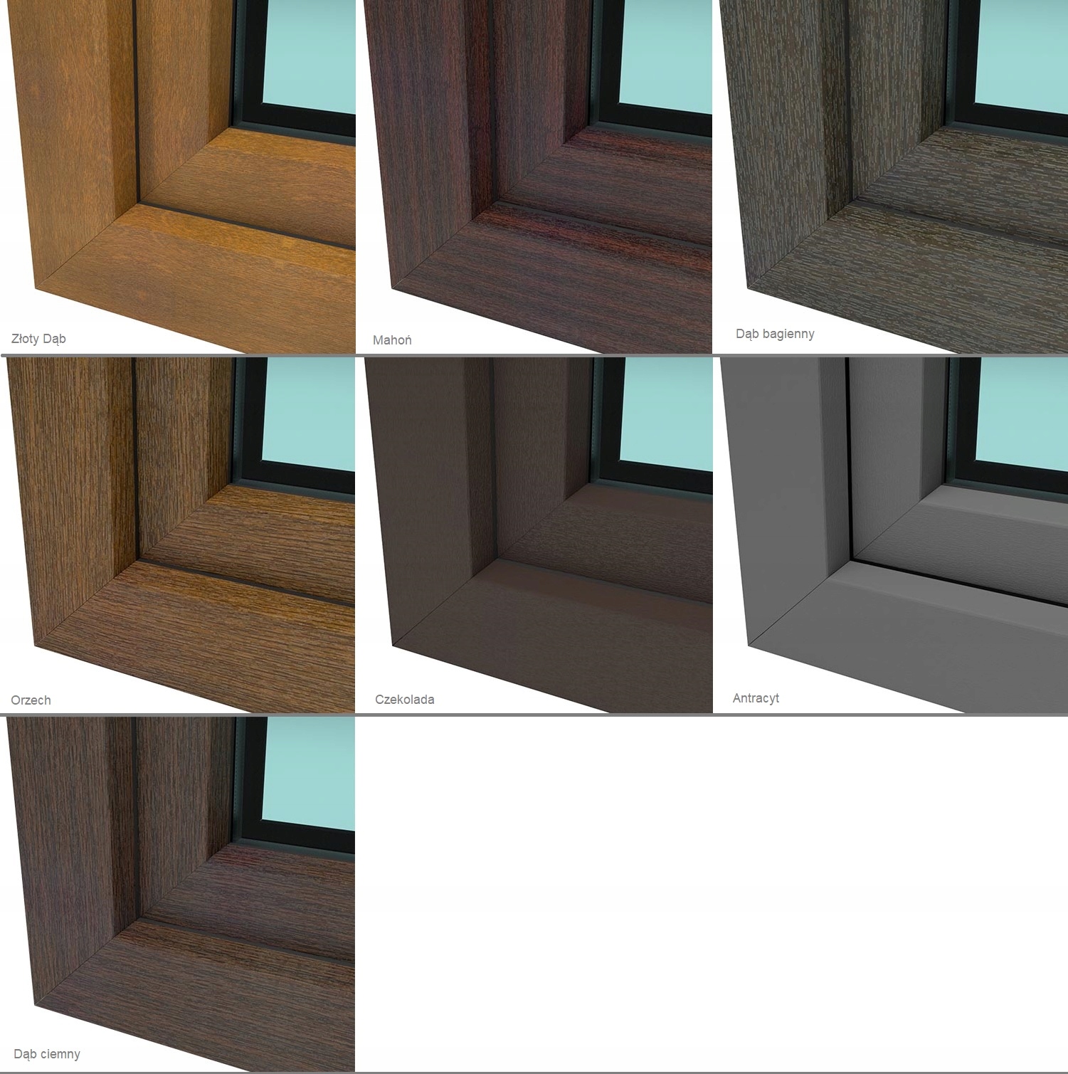 Okno PCV PCW 6-kom Złoty dąb RU+R 2065x735 210x80 Kod producenta Aluplast IDEAL 4000