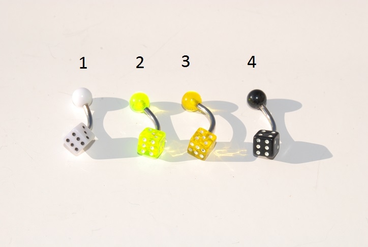 Náušnice banán kostka kulička pupek rty 1,2x10x5mm