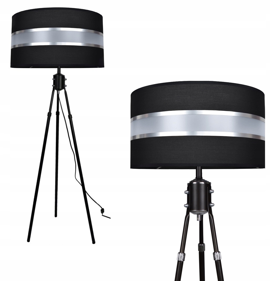

Lampa Stojąca Podłogowa Trójnóg Abażur 40 cm Led