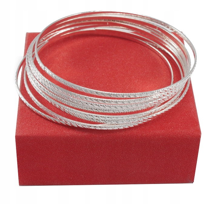 

Bransoletki Srebrne Koła Metalowe 8 Sztuk