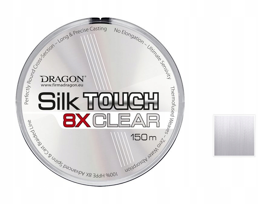 Plecionki Dragon Silk Touch 8X Clear 0,10mm/150m