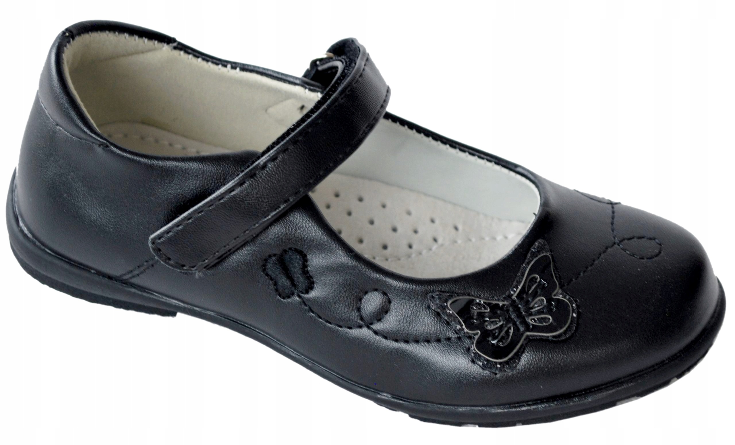 

Czarne Pantofelki Balerinki w.skóra r.29 19,2cm