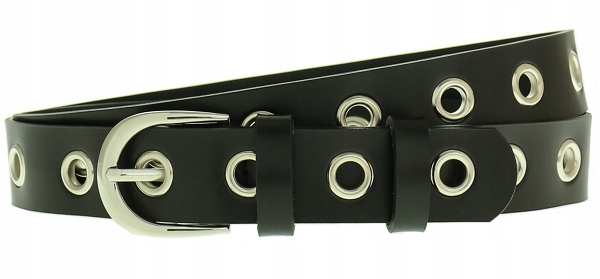 

Szeroki Pasek Damski Z Ćwiekami - Czarny Skóra Pl.