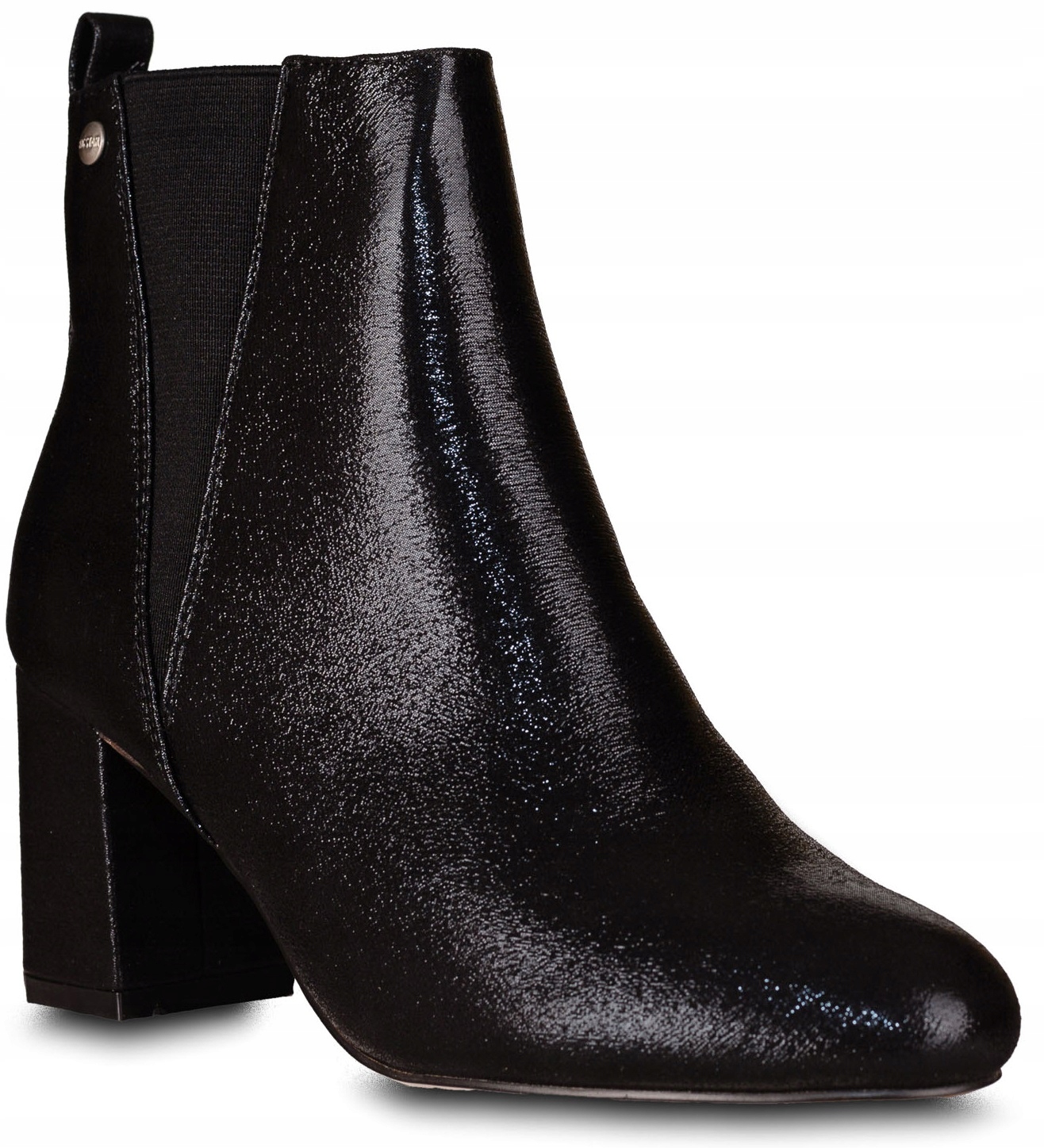 

Big Star Y274283 Czarne Botki Słupek Połysk