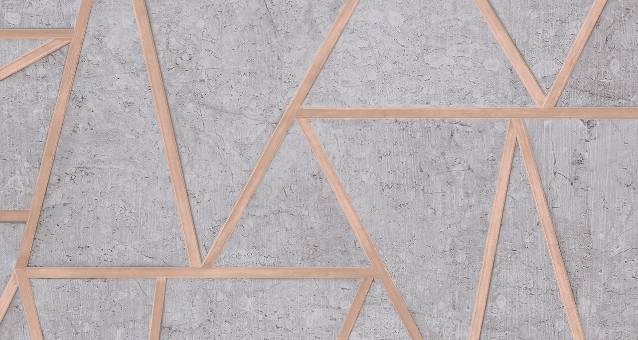 

Tapeta Geometryczna Beton I Miedź W Stylu Soho
