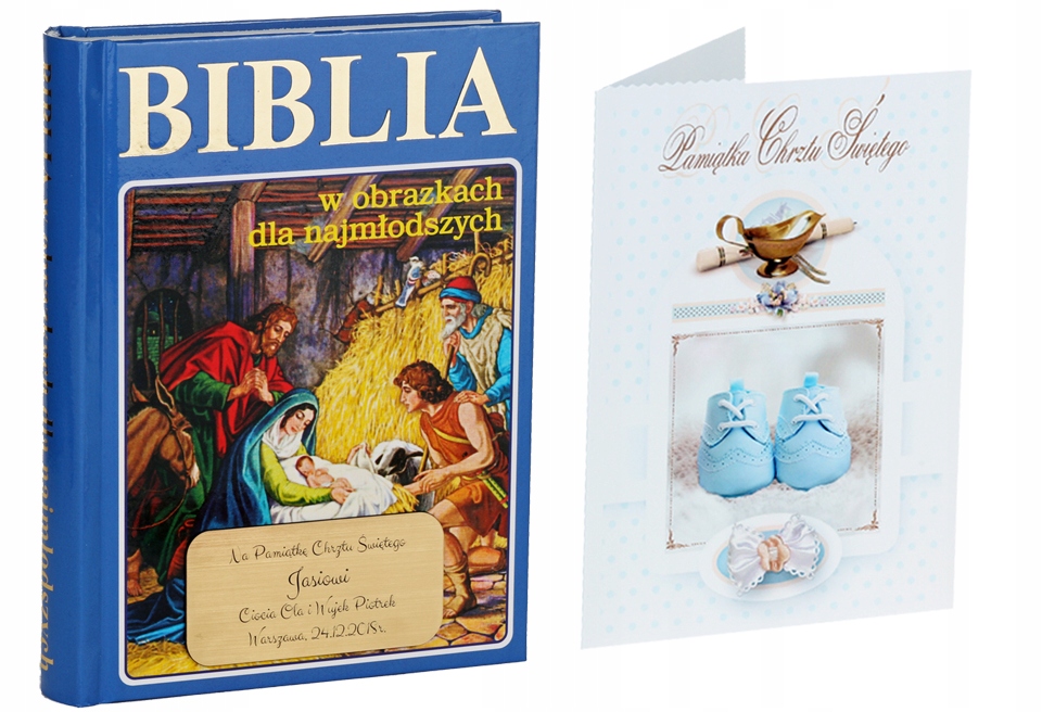 

Biblia Na Chrzest Komunię Grawer I Kartka