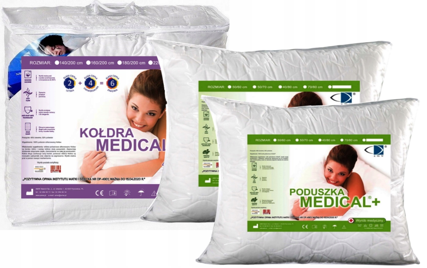 

Kołdra Medical 4 Pory Roku 180/200+2x70/80 Amw 95*