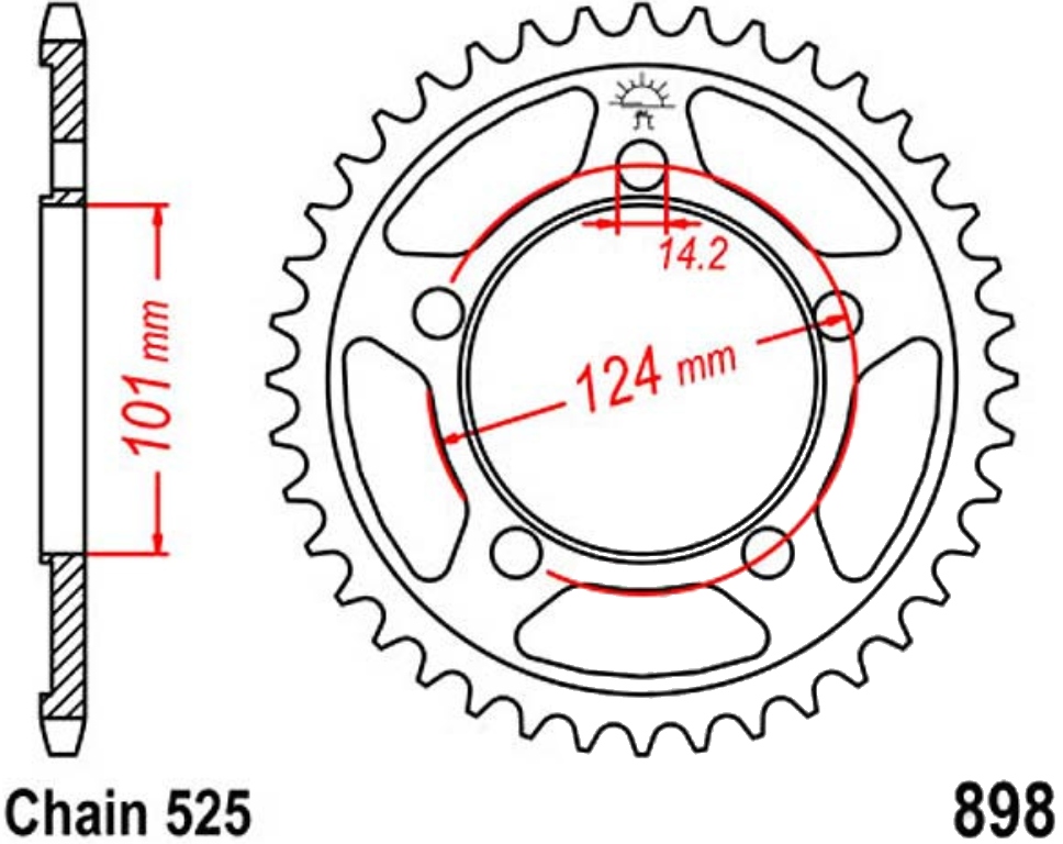 Zadní ozubené kolo Jt R 37-44 Ktm Supermoto 950 LC8 Nové