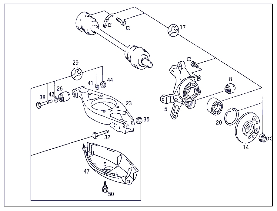 TULEJA WAHACZA TYŁ MERCEDES W124 W201 W202 W210 Producent części Febi Bilstein