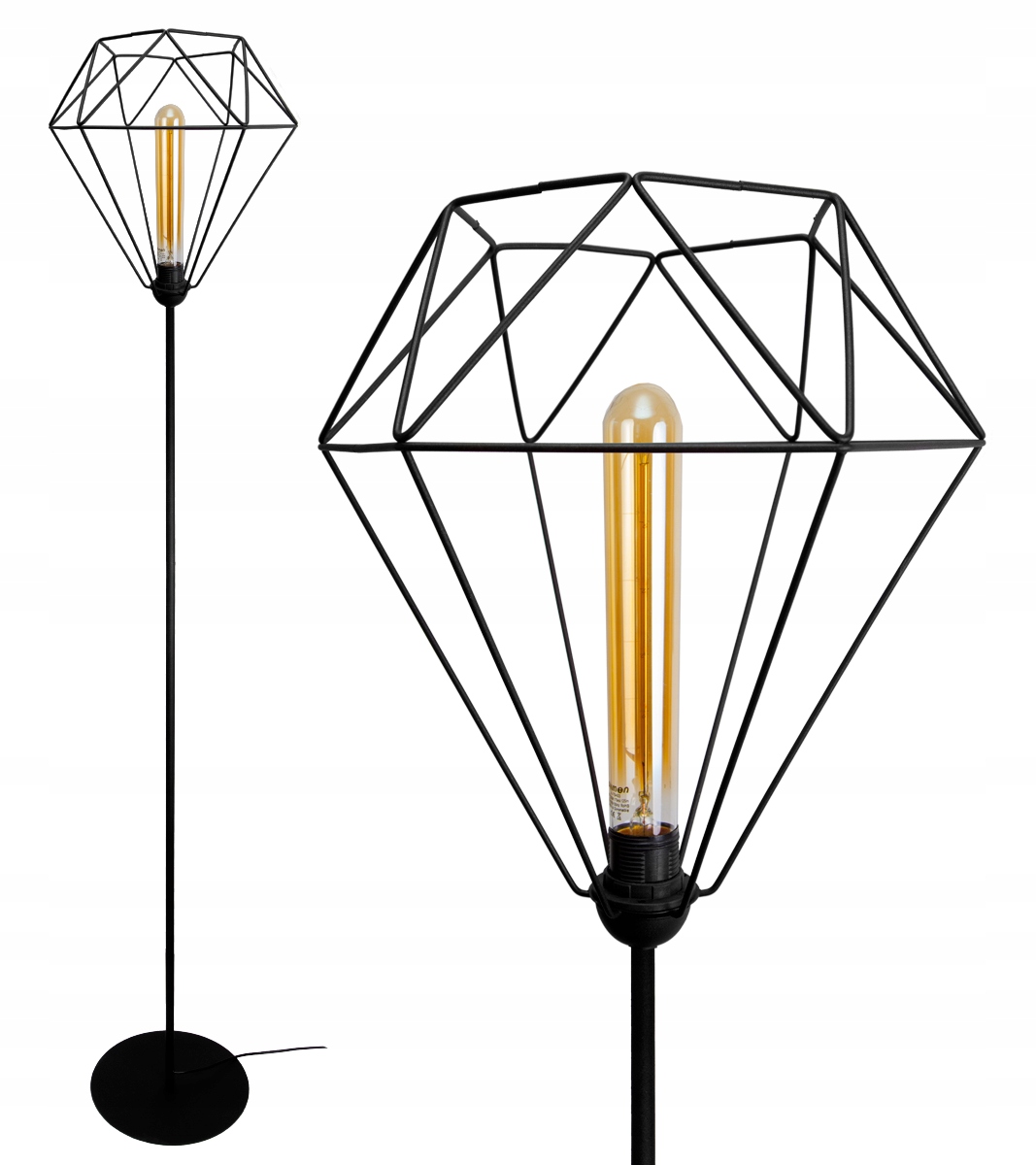 

Modna Stojąca Lampa Podłogowa Druciak Loft Edison