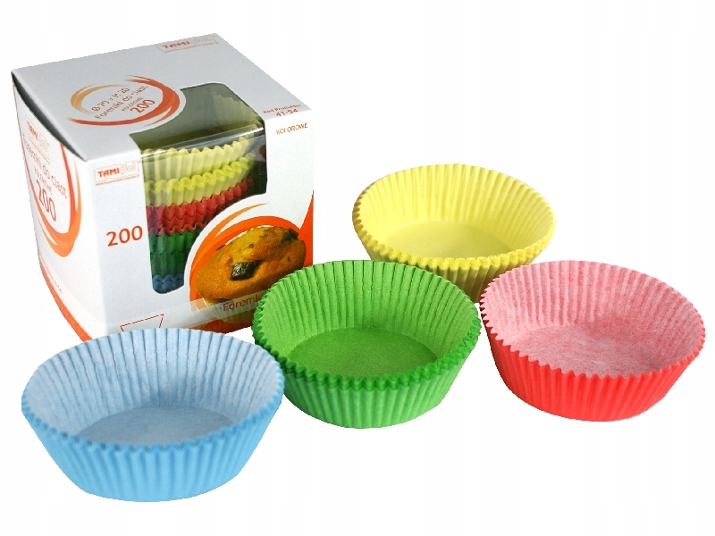 

Foremki do ciast kolorowe 70x20 mm 200 sztuk