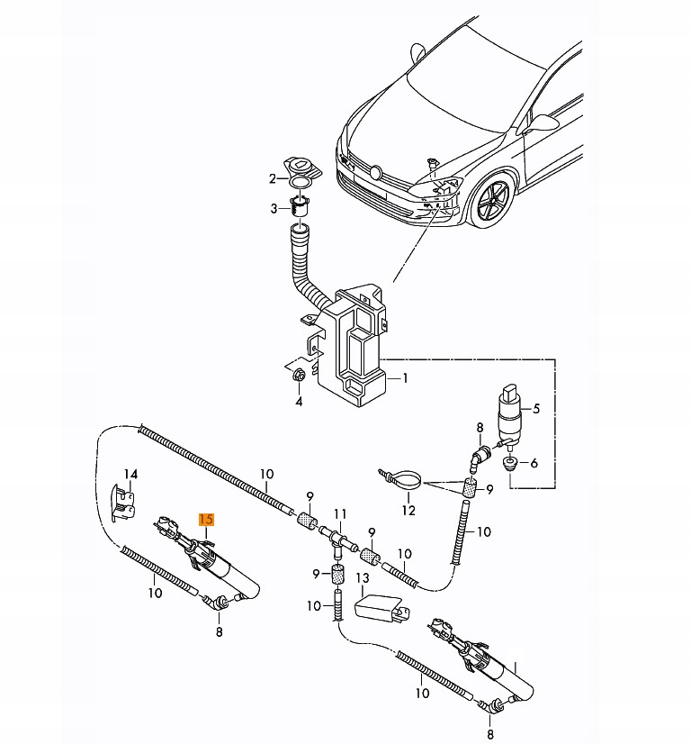 5E0955966A - ОМЫВАТЕЛЬ ФАР OCTAVIA III RS 12-17