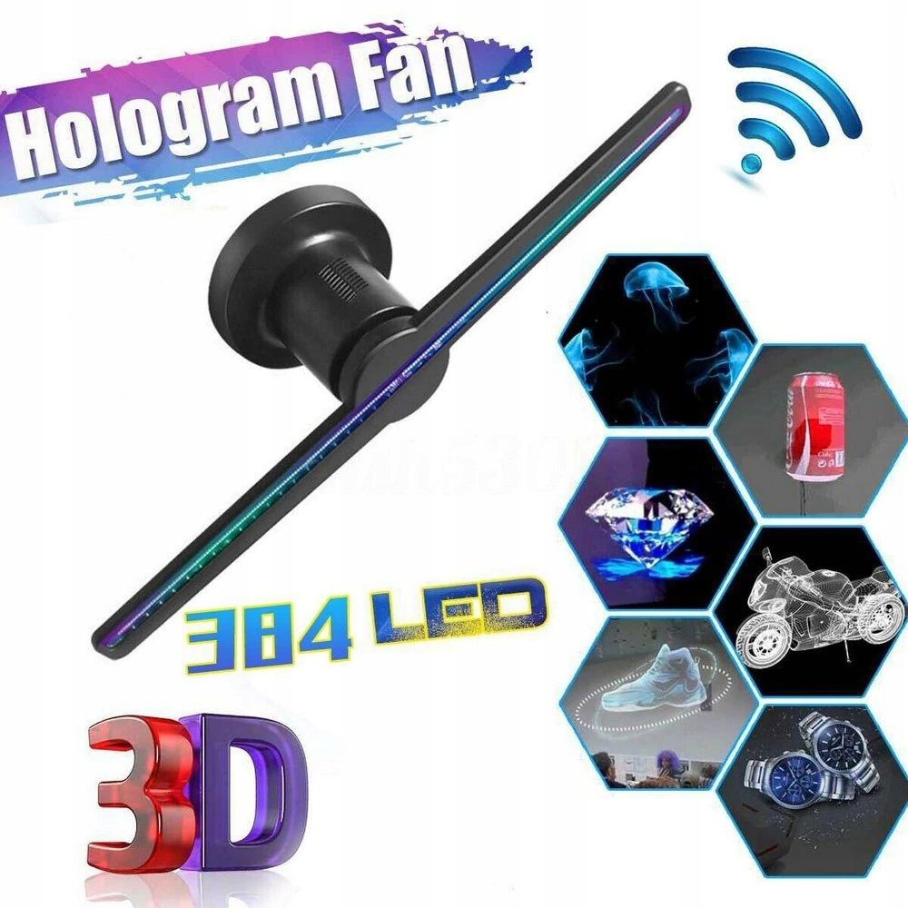 NOWOCZESNA FORMA REKLAMY HOLOGRAM 3d 320 LED WIFI
