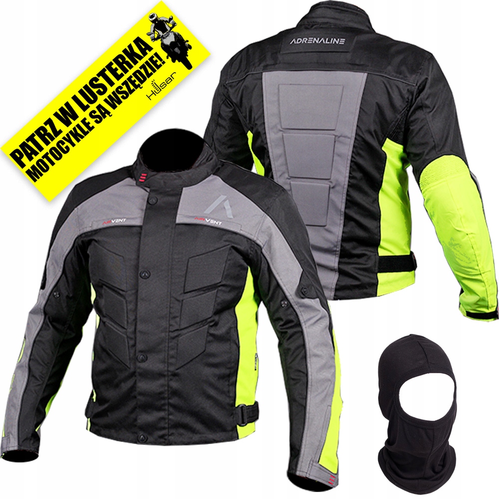 

Kurtka Motocyklowa Adrenaline Pyramid Żółta Fluo