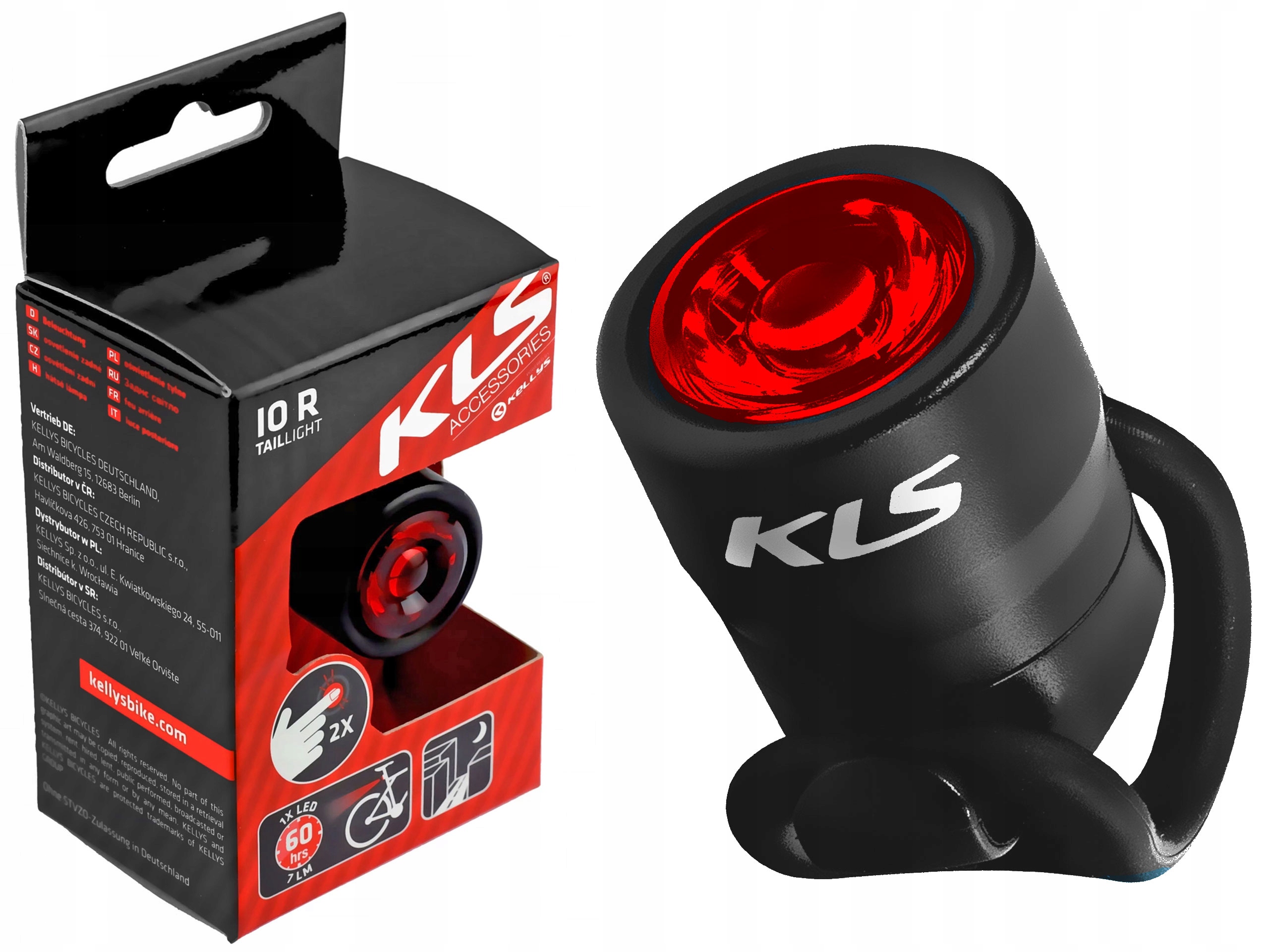 

Kellys Lampka rowerowa tylna Io R black 1XLED