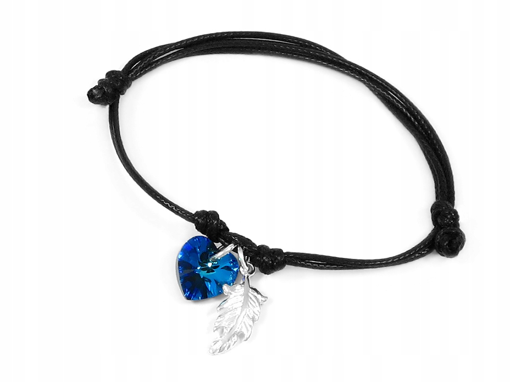 

Bransoletka sznurkowa Serce Swarovski srebro B28