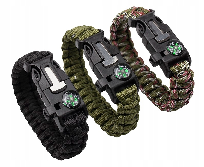 

Bransoletka Survival 5w1 Paracord Krzesiwo BR003