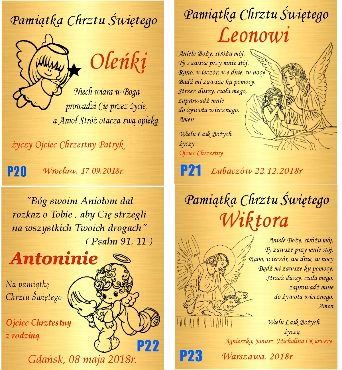 Złoty Łańcuszek 925 Medalik Aniołek z Sercem Chrzest Komunia Grawer Motyw Aniołek