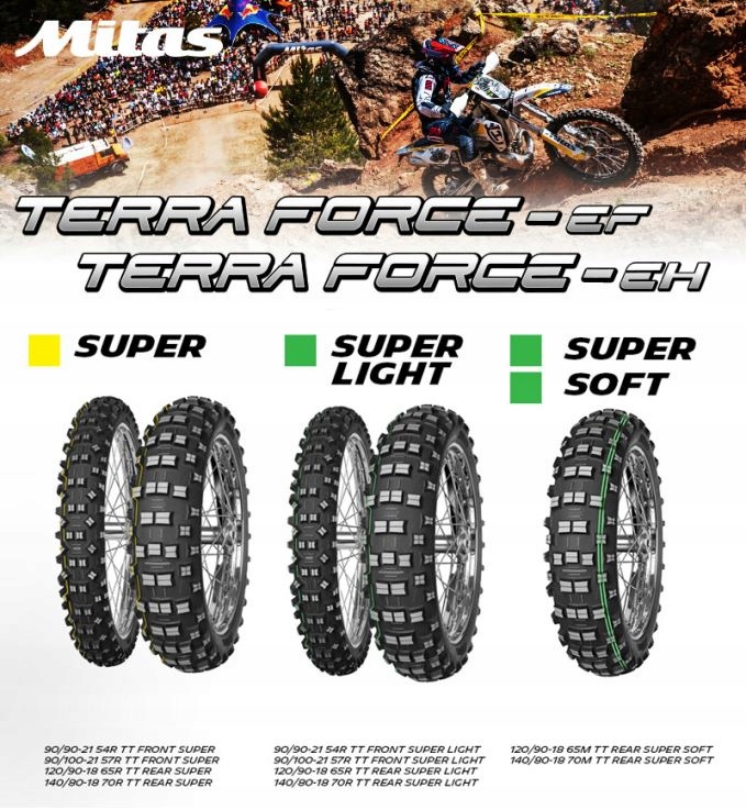 MITAS 90/100-21 TERRA FORCE-EF ŻÓŁTY PASEK OPONA Przeznaczenie przód