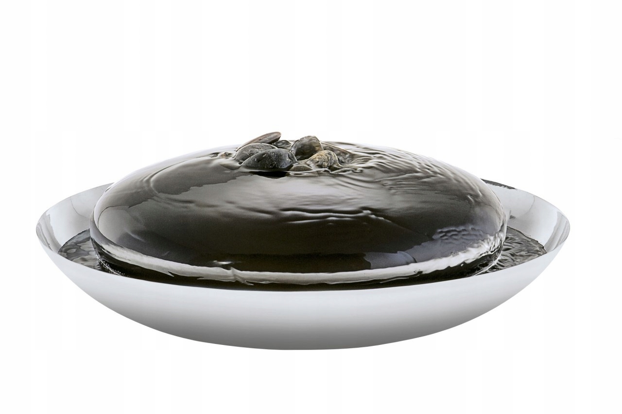 Philippi Spring Stolová domáca fontána s prírodnými kameňmi strieborná