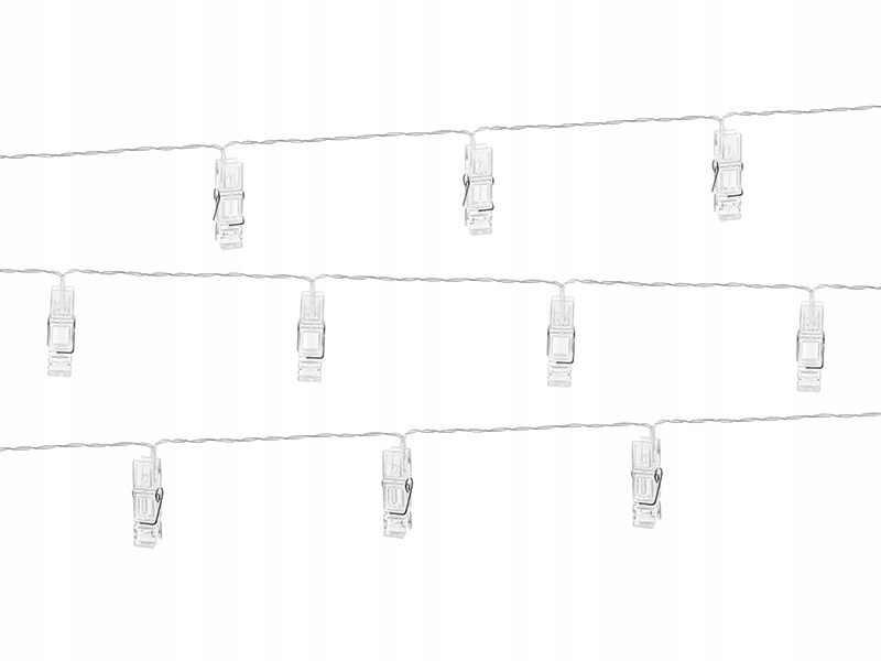 

Lampki Led klamerki bezbarwne 140cm 10szt