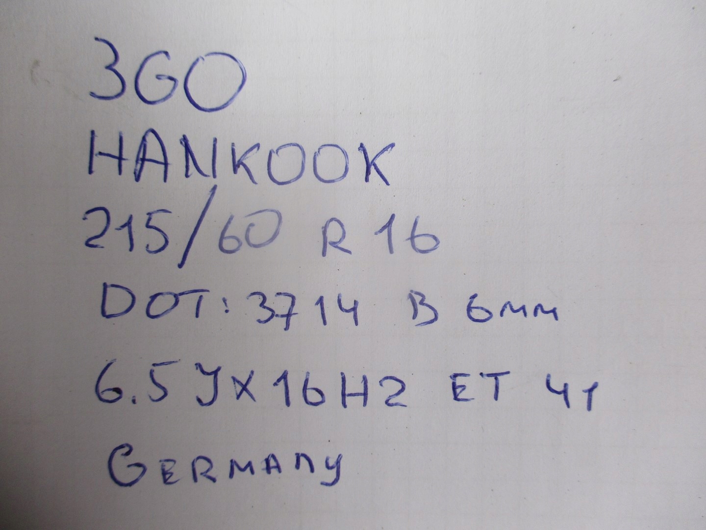 Koła Felgi Opony VW Passat B8 3G0 R16 6MM Szerokość opony inna