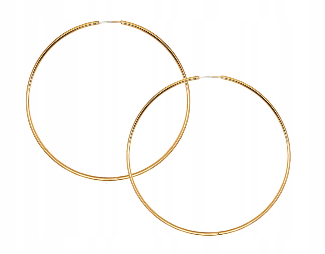 

Złote Kolczyki Kółka Kółeczka Koła 5cm Srebro 925