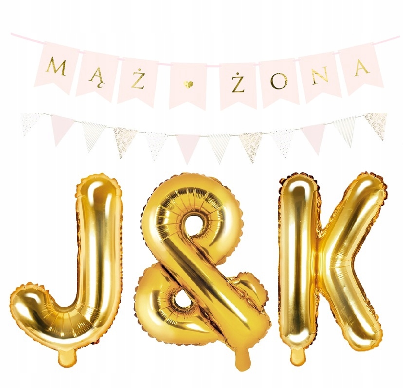 

Baner Maż Żona inicjały literki na Ślub Wesele