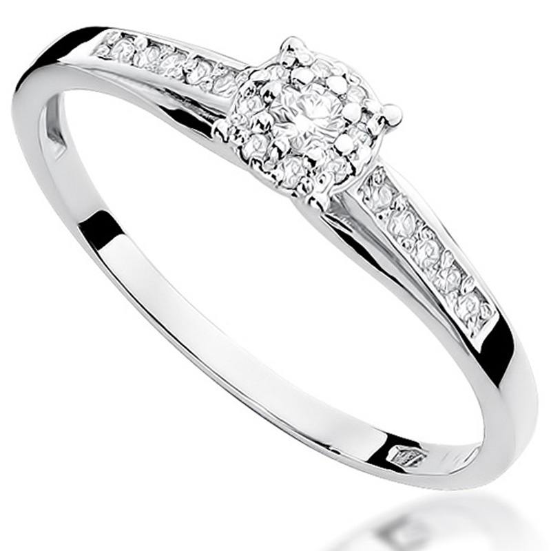 

Zaręczynowy Pierścionek Złoty Z Brylantami 0,13ct