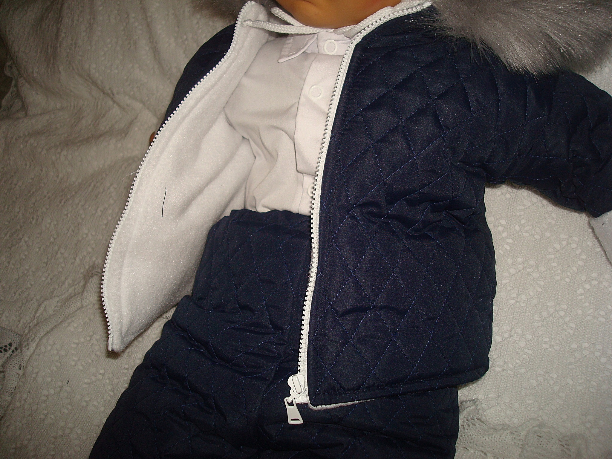 3 CZĘŚCI ZIMA KOMBINEZON CHRZEST WYPRAWKA 68 Rękaw długi rękaw