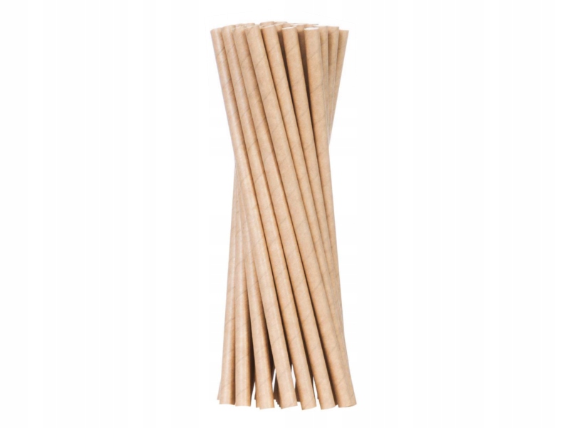 SŁOMKI PAPIEROWE brązowe 6mm BIO ECO KRAFT 100szt.